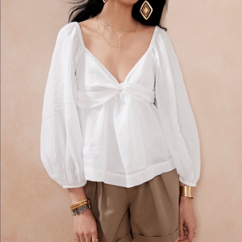 Banana republic tie front shirt White Small